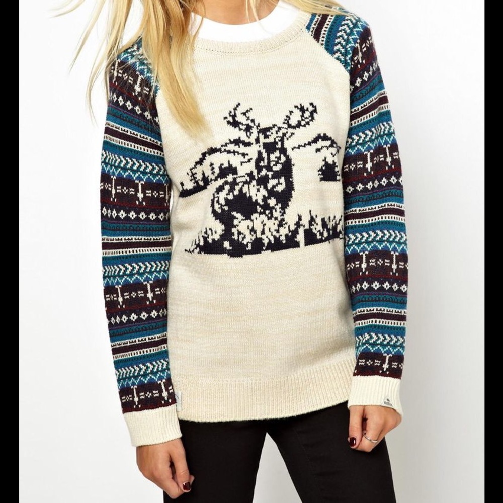 Bellfield ASOS Christmas Sweater, Stag/Deer Top